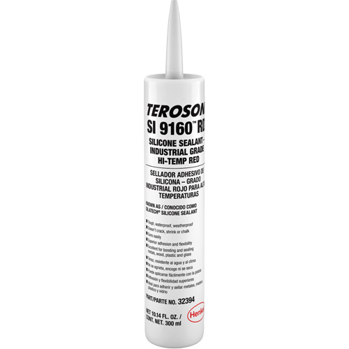 Teroson&reg; SI 9160 High Temperature Silicone Sealant, Cartridge, Red St. Lawrence Industrial & Safety Supply