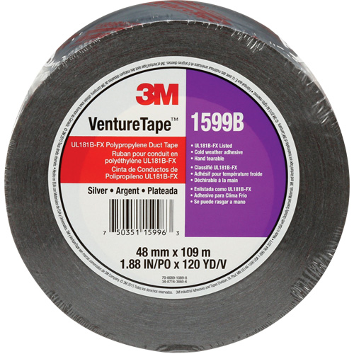 Ruban en polypropyl&egrave;ne Venture Tape 1599B, 3 mils, Argent, 48 mm (2") x 109,7 m (359,9') St. Lawrence Industrial & Safety Supply
