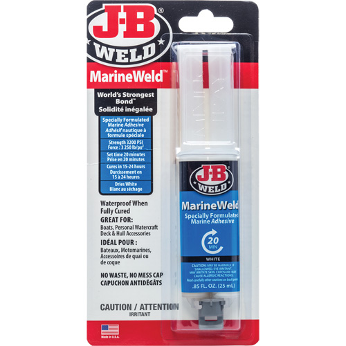Adh&eacute;sif MarineWeld, 25 ml, Seringue, Deux composants, Blanc St. Lawrence Industrial & Safety Supply