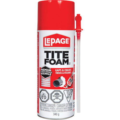Scellant en mousse isolante pour trous & fissures Titefoam, Canette a&eacute;rosol, Blanc St. Lawrence Industrial & Safety Supply