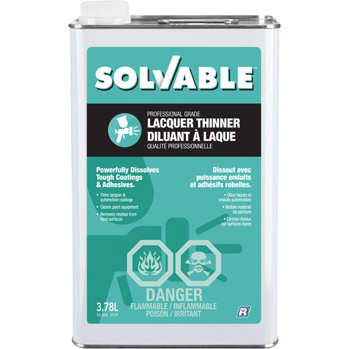 Professional Grade Lacquer Thinner, Rectangular Can, 3.78 L St. Lawrence Industrial & Safety Supply