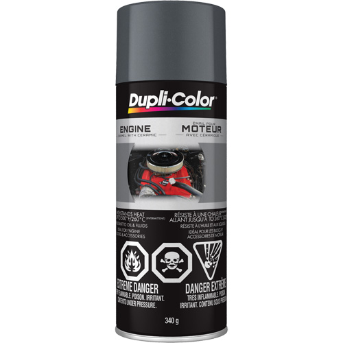 Peinture &agrave; &eacute;mail avec c&eacute;ramique pour moteur, Fonte grise, Tr&egrave;s brillant, 12 oz, Canette a&eacute;rosol St. Lawrence Industrial & Safety Supply