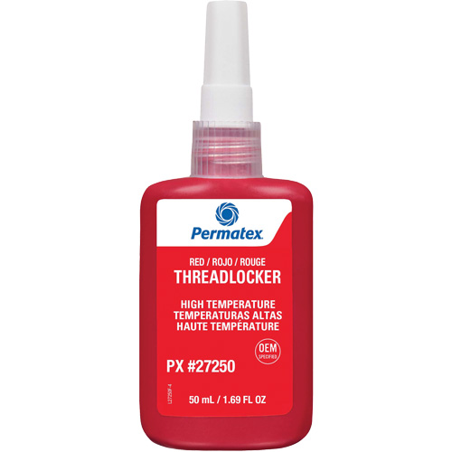 Adh&eacute;sif frein-filet pour temp&eacute;ratures &eacute;lev&eacute;es, Rouge, &eacute;lev&eacute;, 50 ml, Bouteille St. Lawrence Industrial & Safety Supply