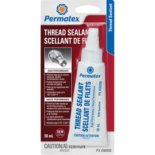 Scellant pour filetage haute performances, Tube, 50 ml, -54° C - 149° C/-65° F - 300° F St. Lawrence Industrial & Safety Supply