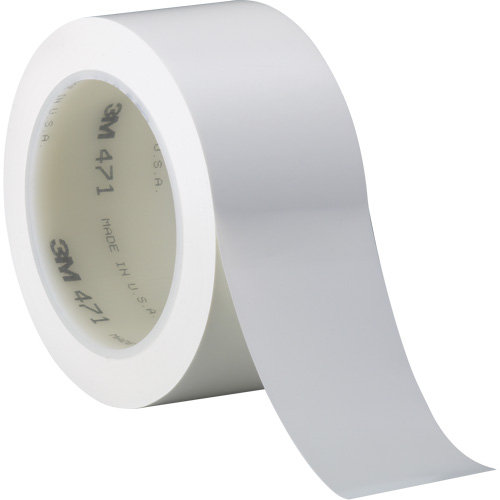 471 Vinyl Tape, 38 mm (1-1/2") W x 32.9 m (108') L, 5.2 mils, White St. Lawrence Industrial & Safety Supply
