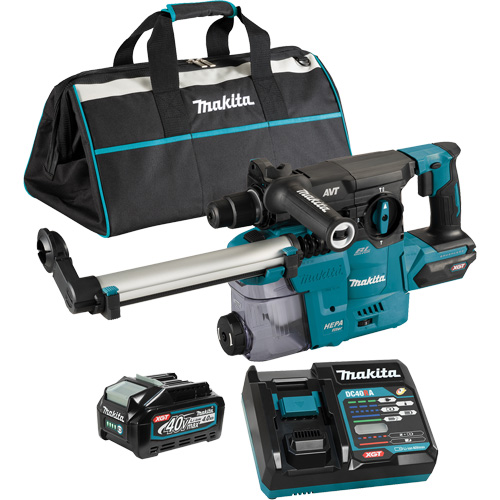 Marteau rotatif sans fil avec moteur sans balai XGT SDS-Plus avec accessoire daspiration des poussi&egrave;res DX10, 40 V, 1-3/16", 3 lb-pi, 0-840 tr/min St. Lawrence Industrial & Safety Supply