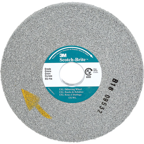 Scotch-Brite EXL Deburring Wheel, 6" x 1/2", 1" Arbor, Aluminum Oxide St. Lawrence Industrial & Safety Supply