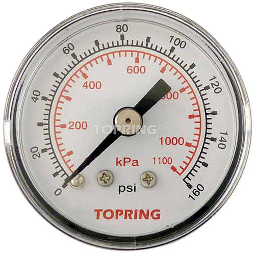 Pressure Gauge, 1-1/2" , 0 - 160 psi, Back Mount, Analogue St. Lawrence Industrial & Safety Supply