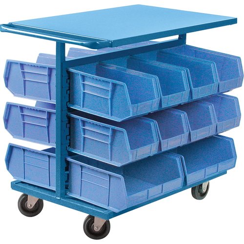 Bin Cart with Bins, Double-sided, 20 bins, 24" W x 38-1/2" D x 36-1/2" H St. Lawrence Industrial & Safety Supply