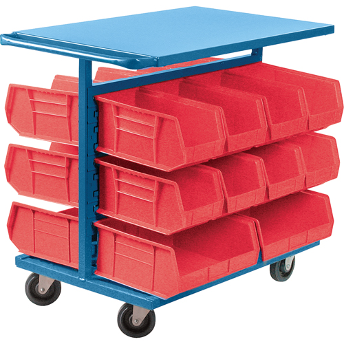 Bin Cart with Bins, Double-sided, 20 bins, 24" W x 38-1/2" D x 36-1/2" H St. Lawrence Industrial & Safety Supply