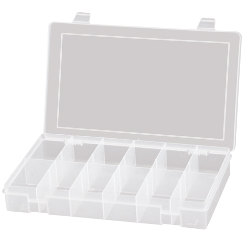 Compact Polypropylene Compartment Cases, 11" W x 6-3/4" D x 1-3/4" H, 12 Compartments St. Lawrence Industrial & Safety Supply