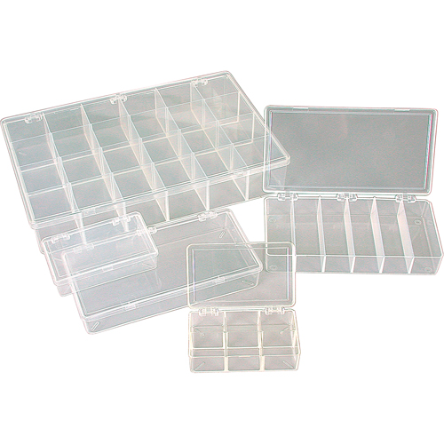 Boîte &agrave; compartiments K-Resin, Plastique, 36 compartiments, 6-9/16" la x 9-5/8" p, 1-1/2" h, Transparent St. Lawrence Industrial & Safety Supply