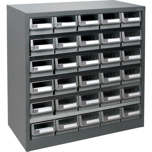 Casier robuste pour pi&egrave;ces KPC-HD, Acier galvanis&eacute;, 30 tiroirs, 34-3/5" x 15-7/10" x 34-3/5", Gris St. Lawrence Industrial & Safety Supply