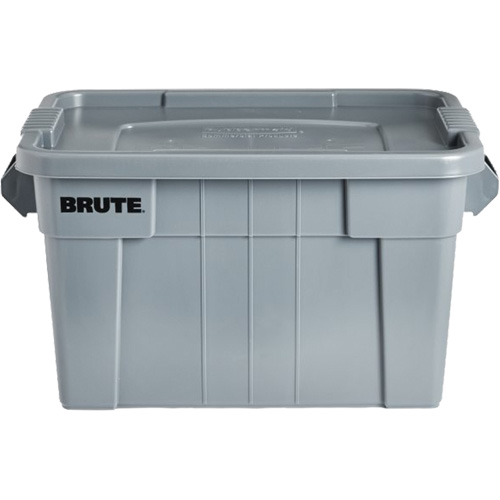 Brute Storage Tote with Lid, 27.88” D x 17.38” W x 15.13” H, 160 lbs. Capacity, Grey St. Lawrence Industrial & Safety Supply