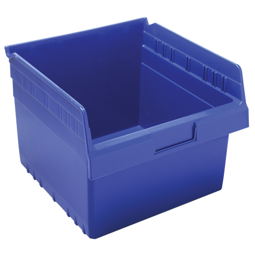 Store-Max Shelf Bins, 11-1/8" W x 8" H x 11-5/8" D, Blue, 44 lbs. Capacity St. Lawrence Industrial & Safety Supply
