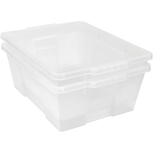 Contenant avec loquets en plastique,  la x 21" p x 7,75" h, Transparent St. Lawrence Industrial & Safety Supply