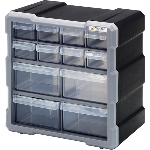 Armoire &agrave; tiroir, Plastique, 12 tiroirs, 10-1/2" x 6-1/4" x 10-1/4", Noir St. Lawrence Industrial & Safety Supply