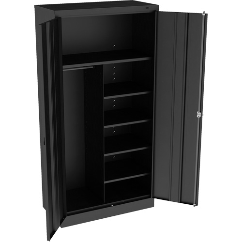 Combination Cabinet, 36" W x 18" D x 72" H, Black St. Lawrence Industrial & Safety Supply