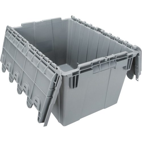 Contenant de distribution en plastique avec dessus basculant, 21,65" x 15,5" x 12,5", Gris St. Lawrence Industrial & Safety Supply
