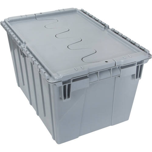 Contenant de distribution en plastique avec dessus basculant, 21,65" x 15,5" x 12,5", Gris St. Lawrence Industrial & Safety Supply