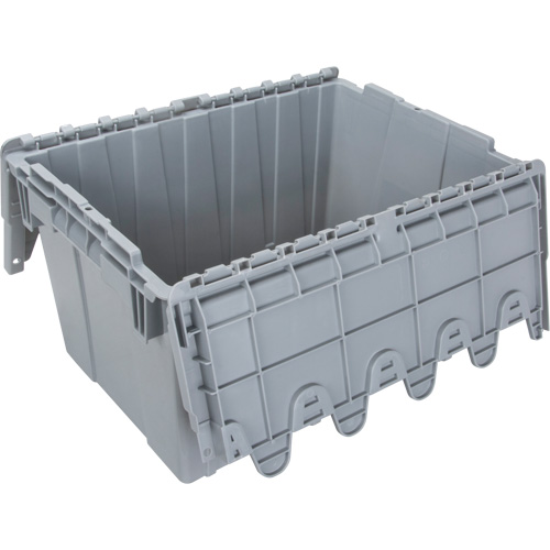 Contenant de distribution en plastique avec dessus basculant, 21,65" x 15,5" x 12,5", Gris St. Lawrence Industrial & Safety Supply