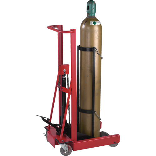 Hydraulic Cylinder Lift, Rubber Wheels, 12" W x 20" L Base, 300 lbs. St. Lawrence Industrial & Safety Supply