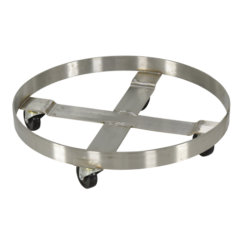 Drum Dollies, Stainless Steel, 800 lbs. Capacity, 23-1/4" Diameter, Rubber Casters St. Lawrence Industrial & Safety Supply