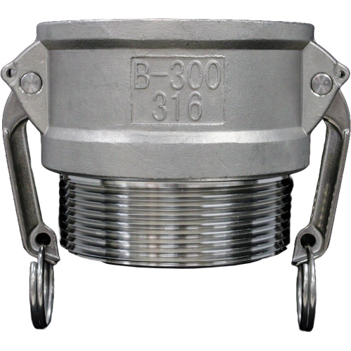 Accouplement &agrave; came et rainure, Acier inoxydable, Type B, 1-1/4", NPT m&acirc;le, 250 PSI St. Lawrence Industrial & Safety Supply