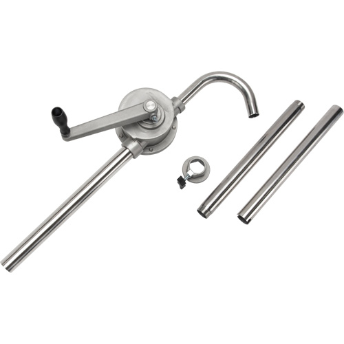 Pompe rotative pour baril, Acier inoxydable, Pour capacit&eacute; 55 gal., 12 oz/course St. Lawrence Industrial & Safety Supply