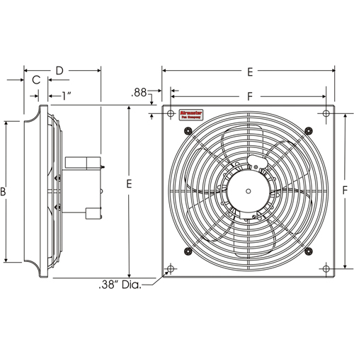Ventilateurs muraux d'usage g&eacute;n&eacute;ral, Commercial, 2 vitesses, Diam&egrave;tre de 18" St. Lawrence Industrial & Safety Supply