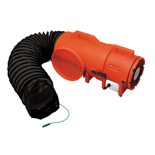 ALLEGRO INDUSTRIES 8" Plastic COM-PAX-IAL Blowers, 1/3 HP, 900 CFM, Explosion Proof St. Lawrence Industrial & Safety Supply