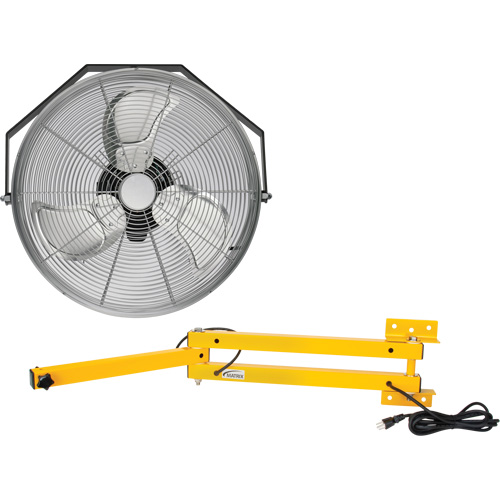 Industrial Workstation Fan Kit with Double Locking Arm, Industrial, 3 Speed, 18" Diameter St. Lawrence Industrial & Safety Supply