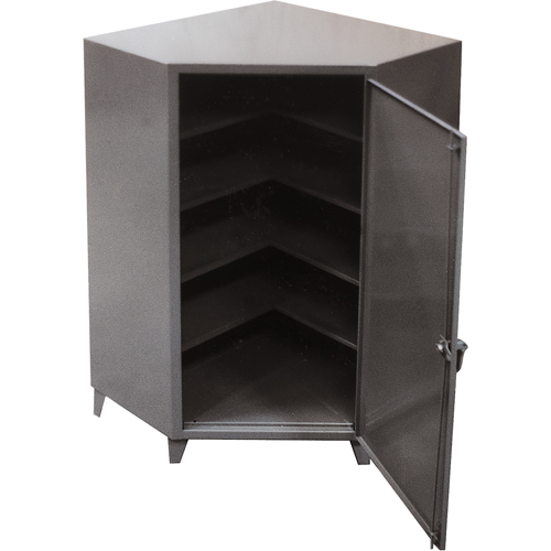 Corner Cabinets, Steel, 4 Shelves, 72" H x 48" W x 24" D, Grey St. Lawrence Industrial & Safety Supply