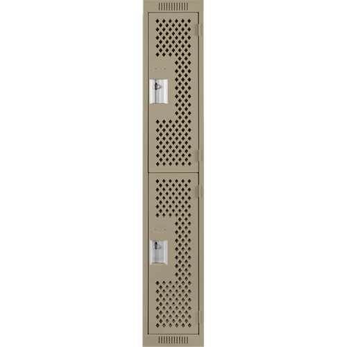 Casiers Clean Line, 2 niveaux, 12" x 12" x 72", Acier, Beige, Rivet (assembl&eacute;), Perfor&eacute; St. Lawrence Industrial & Safety Supply