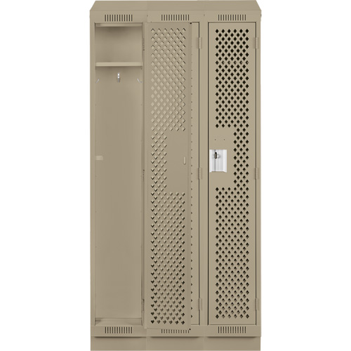 Casiers Clean Line, Bloc de 3, 36" x 18" x 82", Acier, Beige, Rivet (assembl&eacute;), Perfor&eacute; St. Lawrence Industrial & Safety Supply