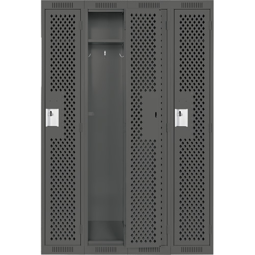 Casiers Clean Line, Bloc de 4, 48" x 12" x 72", Acier, Charbon, Rivet (assembl&eacute;), Perfor&eacute; St. Lawrence Industrial & Safety Supply