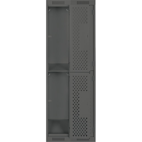 Casiers Clean Line, 2 niveaux, Bloc de 2, 24" x 12" x 72", Acier, Charbon, Rivet (assembl&eacute;), Perfor&eacute; St. Lawrence Industrial & Safety Supply