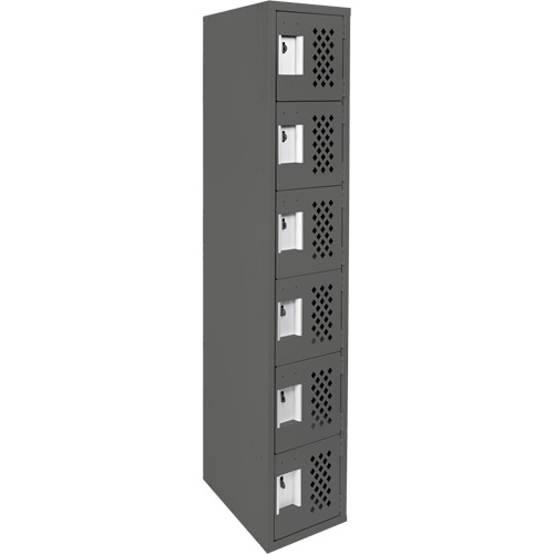 Assembled Lockerettes Clean Line Perforated Economy Lockers, 6 -tier, 18" x 72" x 12", Steel St. Lawrence Industrial & Safety Supply