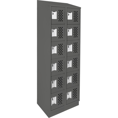 Clean-Line Perforated Lockerette, 6 -tier, Bank of 2, 15" x 72" x 12", Steel St. Lawrence Industrial & Safety Supply