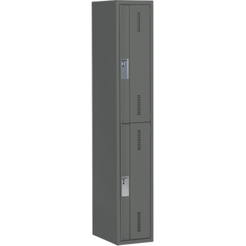 Concorde Heavy-Duty Lockers, 2 -tier, 12" x 18" x 72", Steel, Charcoal, Welded (Assembled) St. Lawrence Industrial & Safety Supply