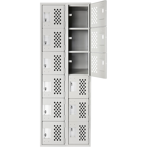 Clean Line Lockerettes, 6 -tier, Bank of 2, 18" x 72" x 12", Steel St. Lawrence Industrial & Safety Supply