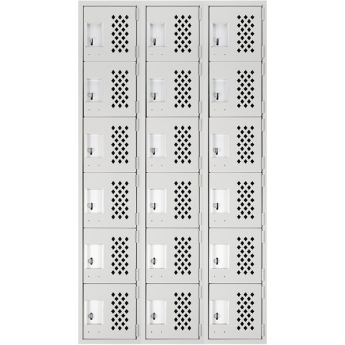 Clean Line Lockerettes, 6 -tier, Bank of 3, 18" x 72" x 12", Steel St. Lawrence Industrial & Safety Supply