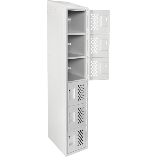 Petits casiers &eacute;conomiques assembl&eacute;s et perfor&eacute;s Clean Line, 6 niveaux, 18" x 72" x 12", Acier St. Lawrence Industrial & Safety Supply
