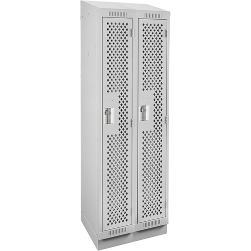 Casiers Clean Line, Bloc de 2, 24" x 12" x 82", Acier, Gris, Rivet (assembl&eacute;), Perfor&eacute; St. Lawrence Industrial & Safety Supply