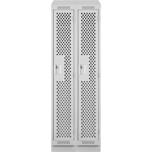 Casiers Clean Line, Bloc de 2, 24" x 12" x 82", Acier, Gris, Rivet (assembl&eacute;), Perfor&eacute; St. Lawrence Industrial & Safety Supply