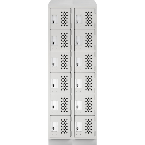 Petit casier perfor&eacute; Clean-Line, 6 niveaux, Bloc de 2, 15" x 72" x 12", Acier St. Lawrence Industrial & Safety Supply