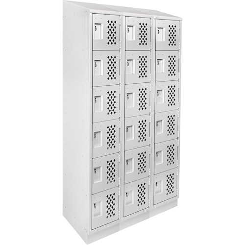 Petit casier perfor&eacute; Clean-Line, 6 niveaux, Bloc de 3, 15" x 72" x 12", Acier St. Lawrence Industrial & Safety Supply