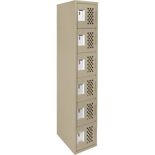 Clean-Line Perforated Lockerette, 6 -tier, 12" x 72" x 12", Steel St. Lawrence Industrial & Safety Supply