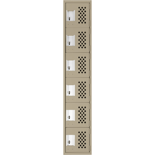 Clean-Line Perforated Lockerette, 6 -tier, 12" x 72" x 12", Steel St. Lawrence Industrial & Safety Supply