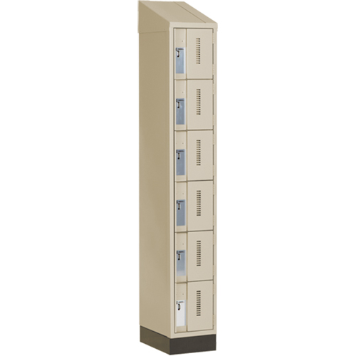 Concorde Heavy-Duty Lockers, 6 -tier, 12" x 18" x 82", Steel, Beige, Welded (Assembled) St. Lawrence Industrial & Safety Supply